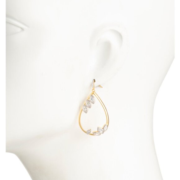 FREIDA ROTHMAN 14kt Gold Plated Sterling Silver Bloom Open Teardrop Earrings - Picture 2 of 2